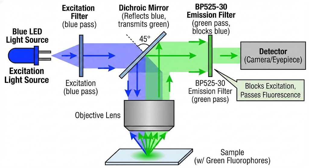 BP525-30 Bandpass Filter - Fluorescence Imaging (Emission Filter)
