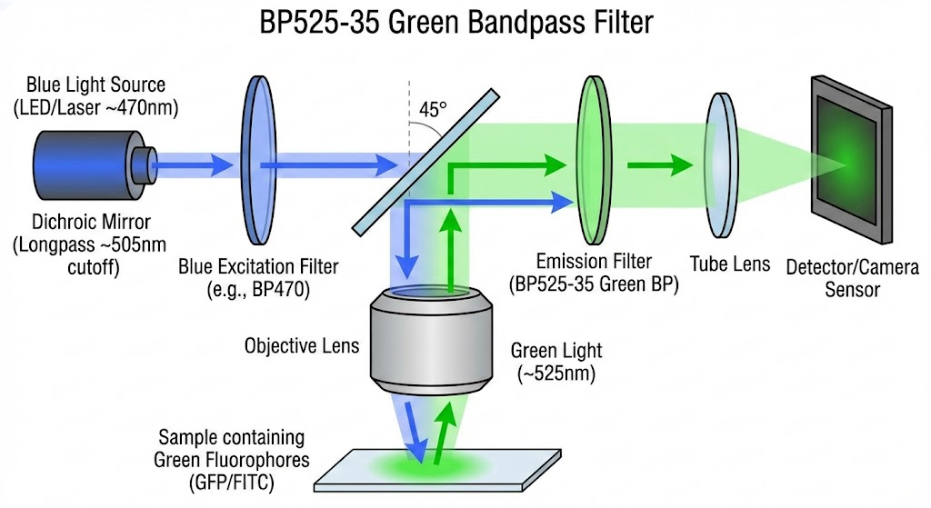 BP525-35 Bandpass Filter - Machine Vision & Industrial Inspection