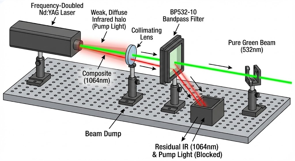 BP532-10 Bandpass Filter - Laser Line Cleaning