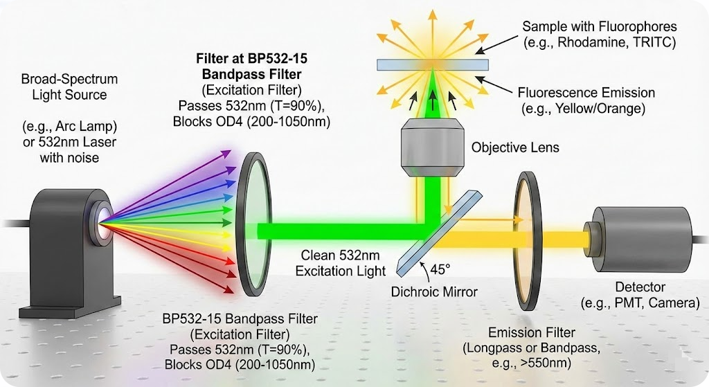 BP532-15 Bandpass Filter - Fluorescence Microscopy & Bio-Instrumentation