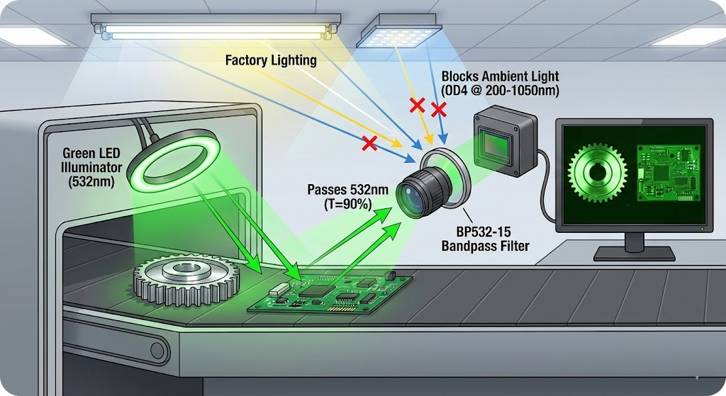 BP532-15 Bandpass Filter - Machine Vision & Industrial Inspection