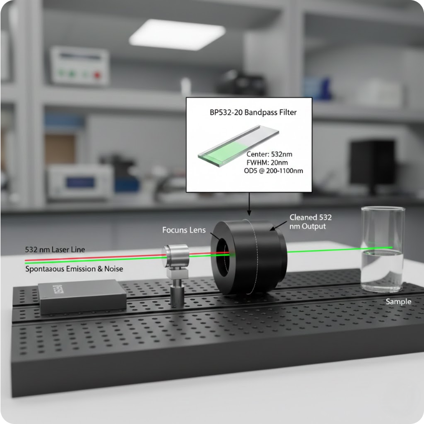 BP532-20 Bandpass Filter - Laser Line Cleaning