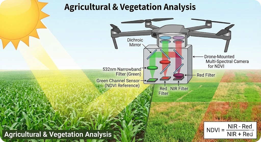 BP532-50 Bandpass Filter - Agricultural & Vegetation Analysis