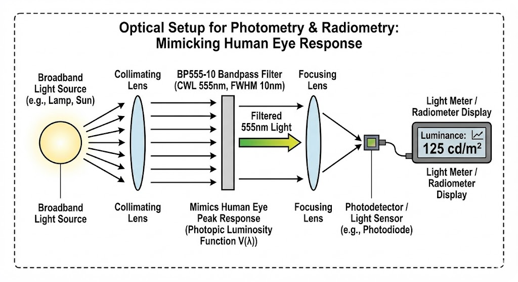 BP555-10 Bandpass Filter - Photometry & Radiometry