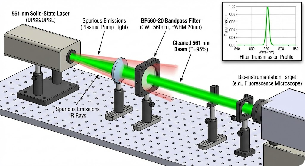 BP560-20 Bandpass Filter - Laser Line Cleanup