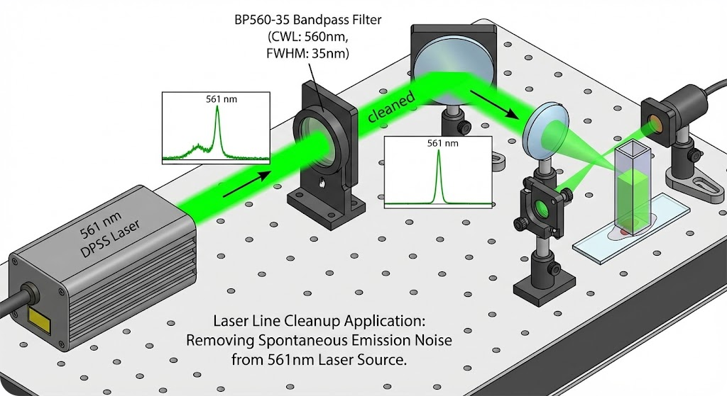 BP560-35 Bandpass Filter - Laser Line Cleanup