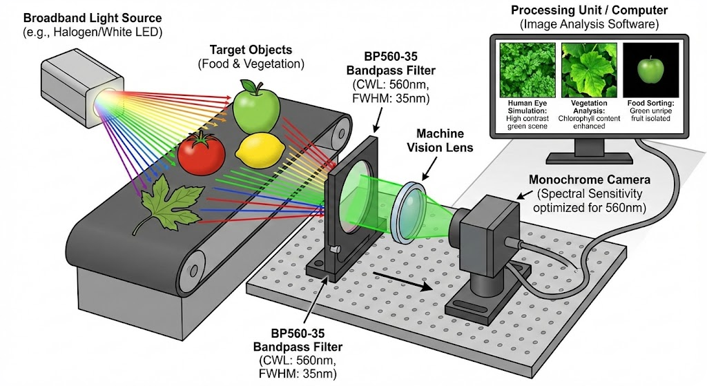 BP560-35 Bandpass Filter - Machine Vision & Industrial Imaging