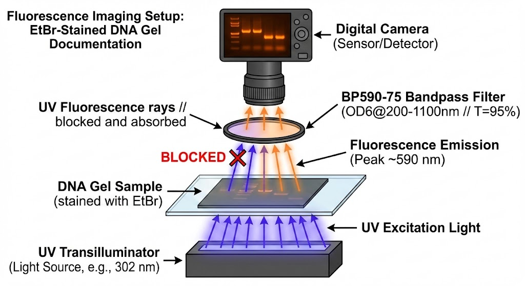 BP590-75 Bandpass Filter -Fluorescence Imaging (Life Sciences)