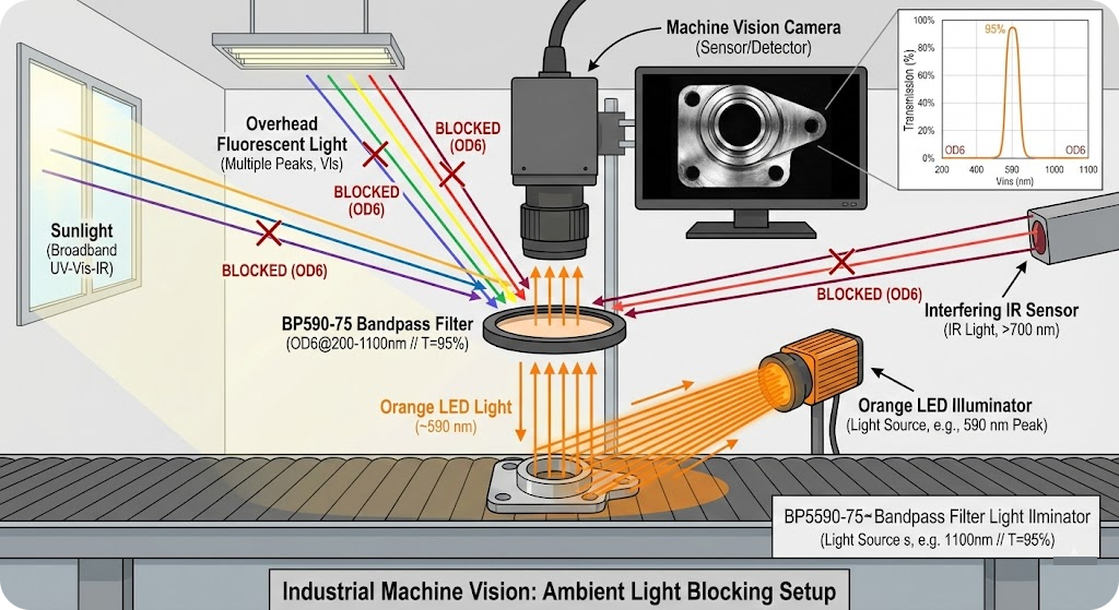 BP590-75 Bandpass Filter - Industrial Machine Vision