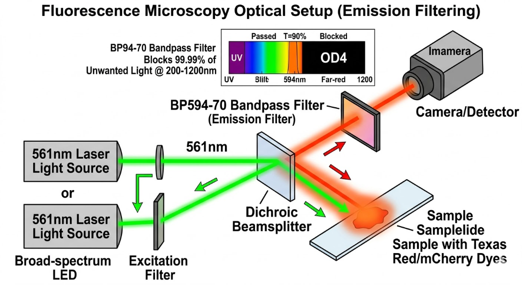 BP594-70 Bandpass Filter - Fluorescence Microscopy (Life Sciences)