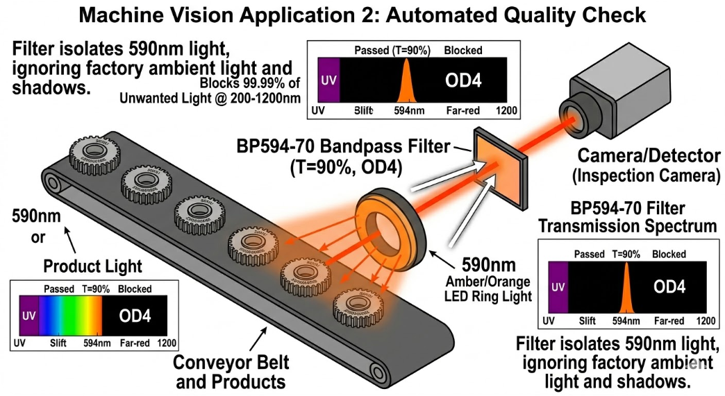 BP594-70 Bandpass Filter - Machine Vision and Automated Inspection