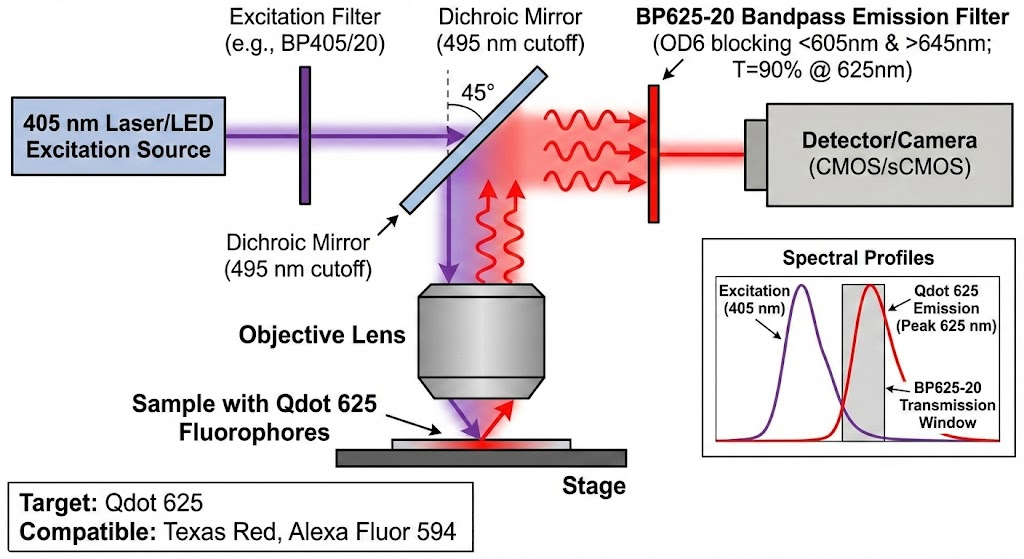 BP625-20 Bandpass Filter - Fluorescence Emission Filter
