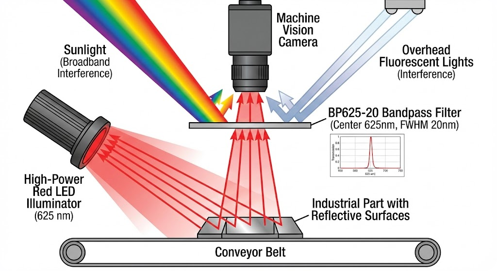 BP625-20 Bandpass Filter - Precision Machine Vision