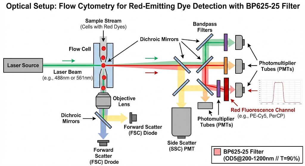 BP625-25 Bandpass Filter - Flow Cytometry