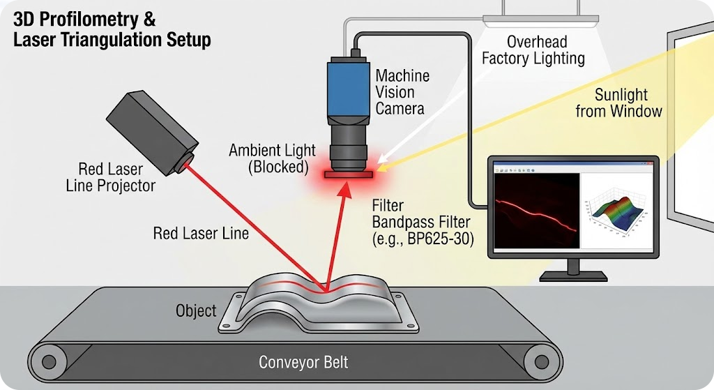 BP625-30 Bandpass Filter - 3D Profilometry & Laser Triangulation