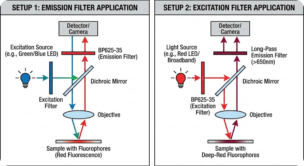 BP625-35 Bandpass Filter - Fluorescence Applications