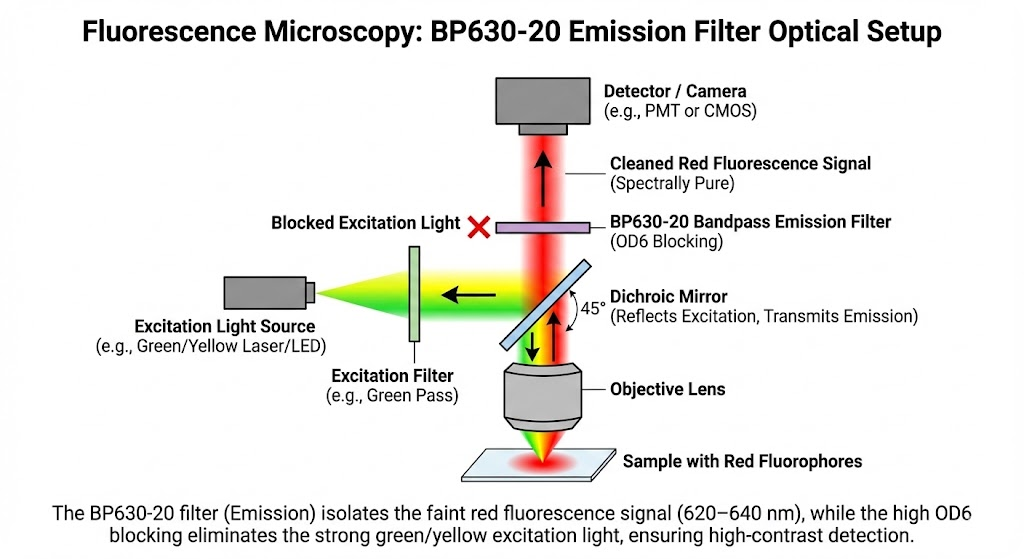 BP630-20 Bandpass Filter - Fluorescence Microscopy (Emission Filter)