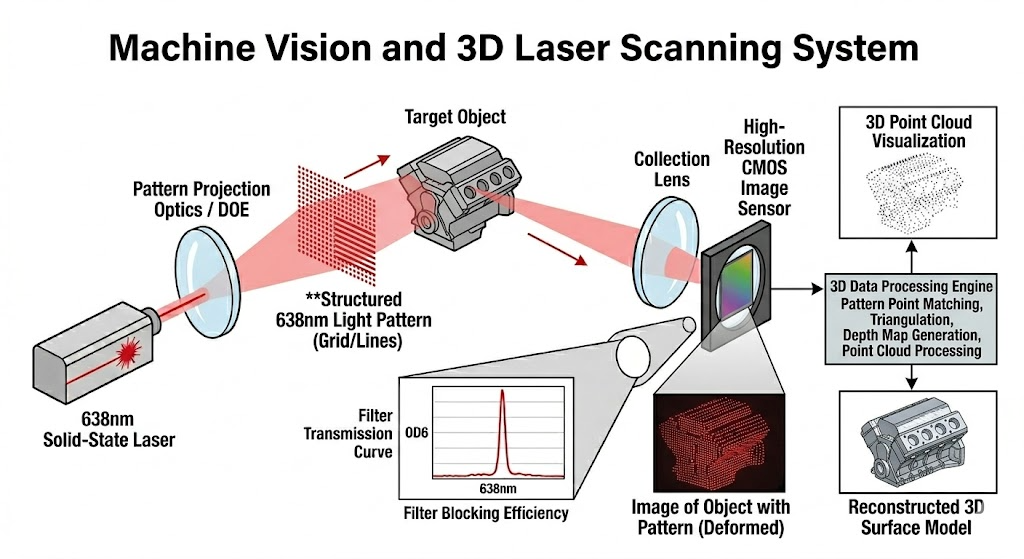 BP638-20 Bandpass Filter - Machine Vision and 3D Laser Scanning