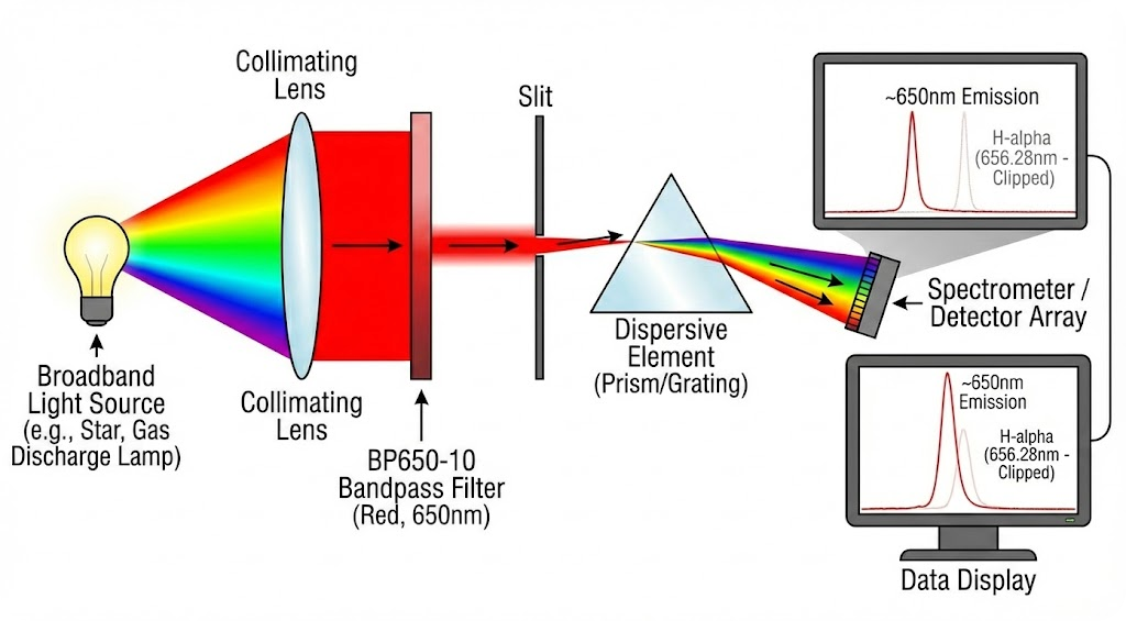BP650-10 Bandpass Filter - Spectroscopy & Chemical Analysis