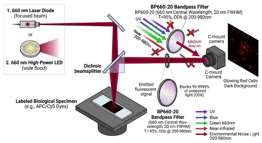 BP660-20 Bandpass Filter - Fluorescence Imaging and Diagnostics