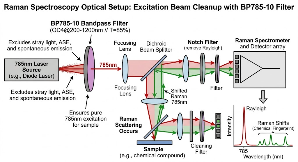 BP785-10 Bandpass Filter - Raman Spectroscopy