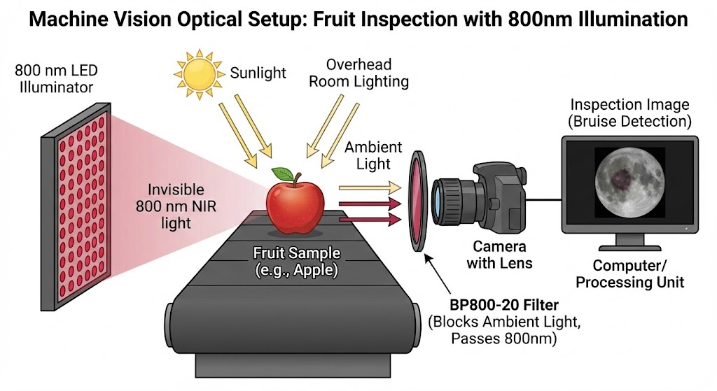 BP800-20 Bandpass Filter - Machine Vision & Surveillance