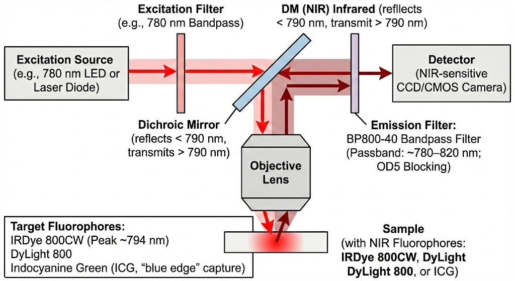 BP800-40 Bandpass Filter - NIR Fluorescence Imaging (Biomedical & Life Sciences)