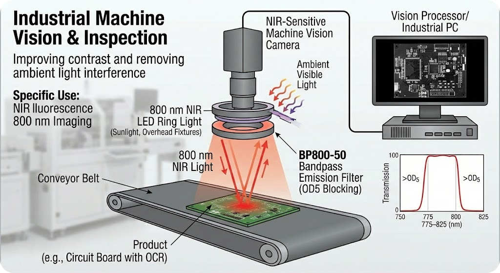 BP800-50 Bandpass Filter - Industrial Machine Vision & Inspection