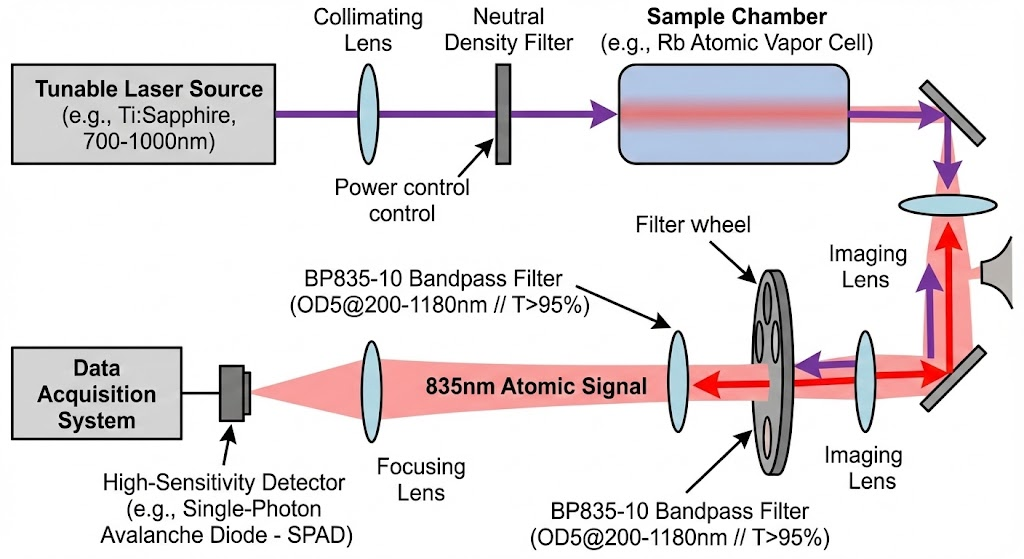BP835-10 Bandpass Filter - Quantum Optics & Physics