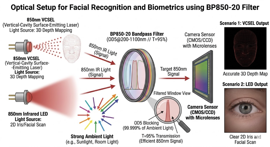 BP850-20 Bandpass Filter - Facial Recognition and Biometrics