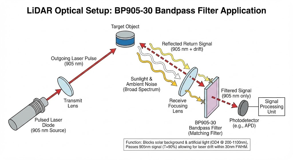 BP905-30 Bandpass Filter - LiDAR (Autonomous Vehicles & Robotics)