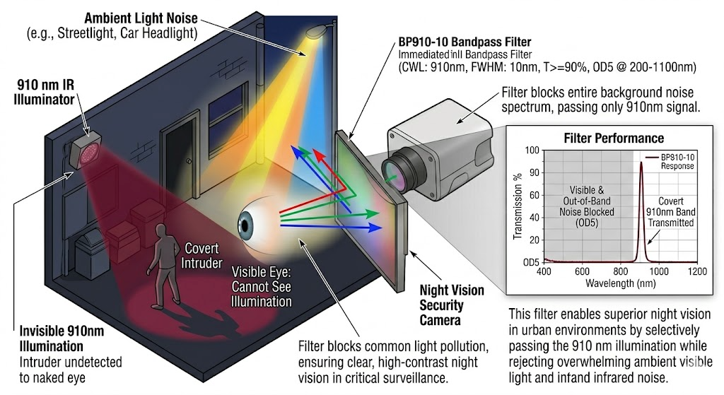 BP910-10 Bandpass Filter - Covert Security and Night Vision