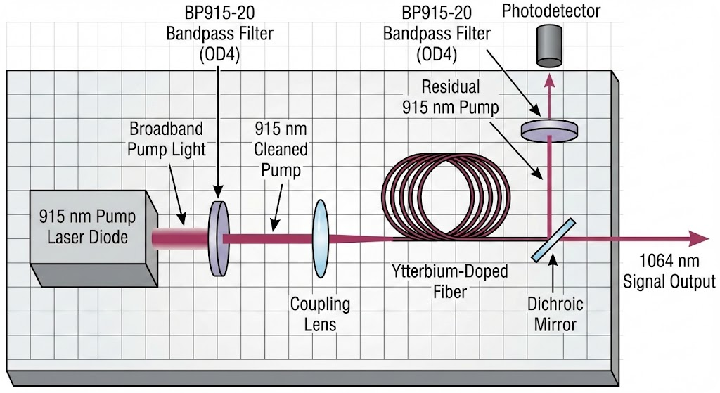 BP915-20 Bandpass Filter - Laser Systems (Ytterbium Pumping)