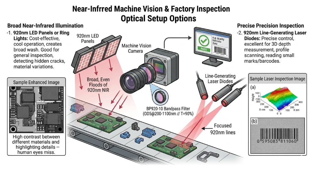 BP920-10 Bandpass Filter - Near-Infrared Machine Vision and Factory Inspection