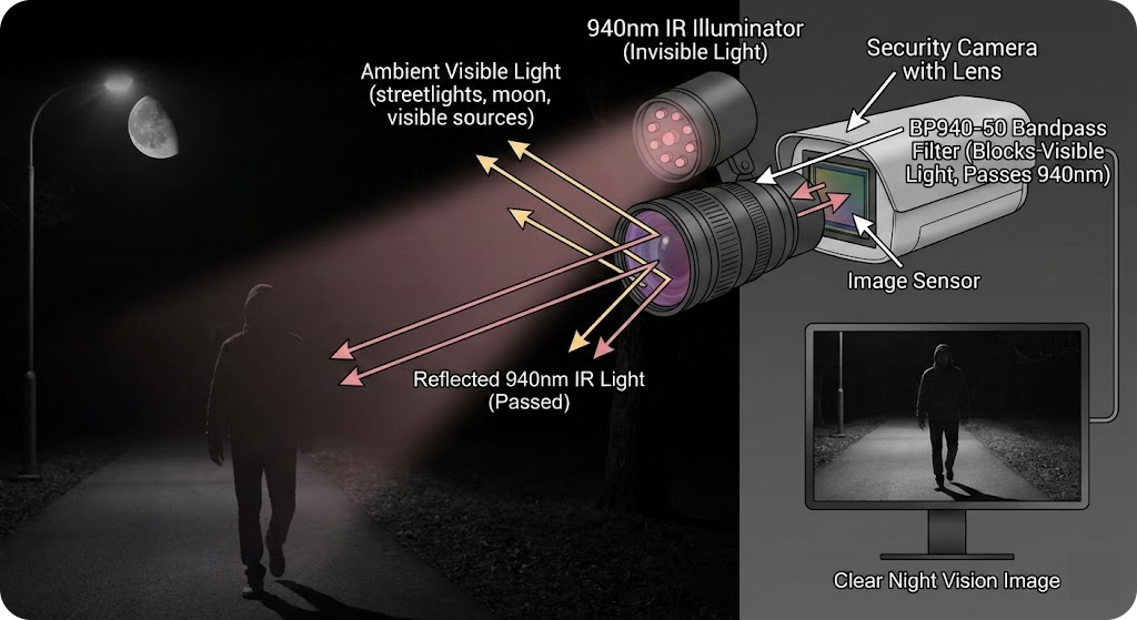 BP940-50 Bandpass Filter - Covert Surveillance & Night Vision