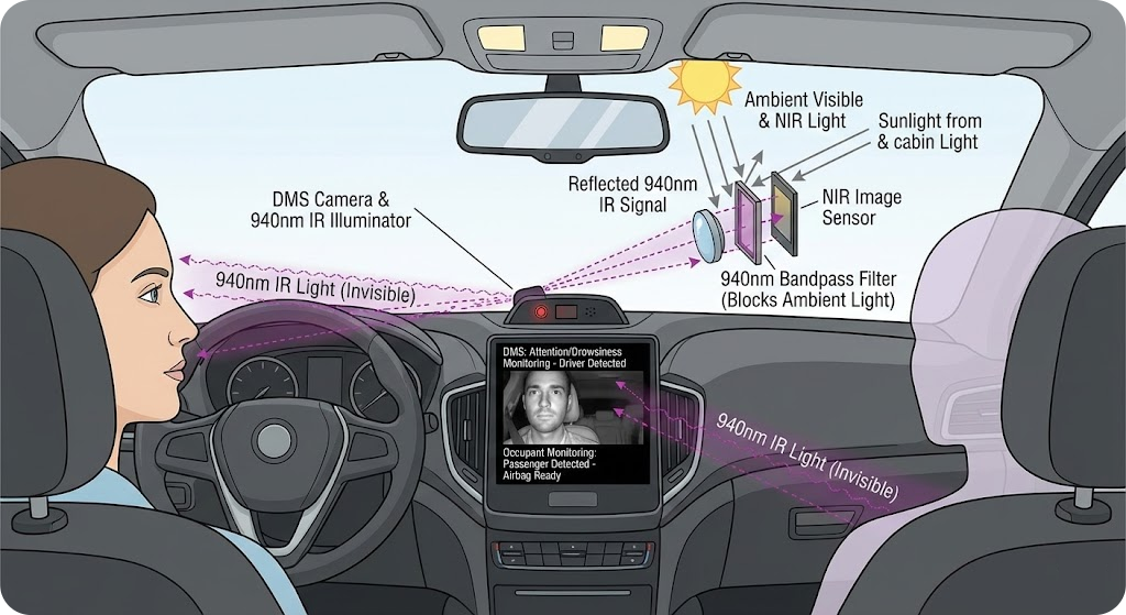 BP940-50 Bandpass Filter - In-Cabin Automotive Monitoring
