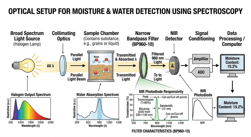 BP960-10 Bandpass Filter - Moisture and Water Detection (Spectroscopy)