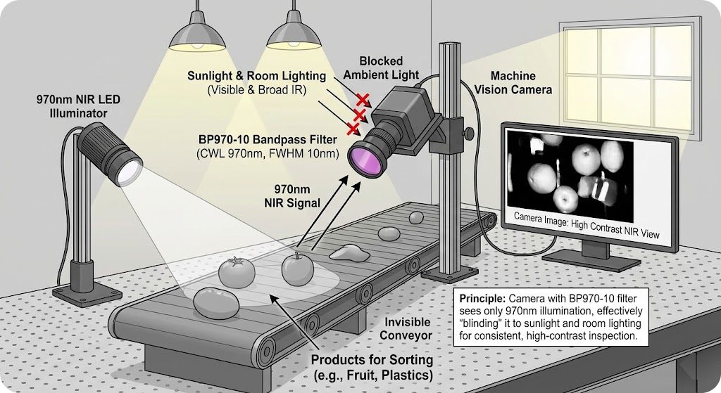 BP970-10 Bandpass Filter - NIR Machine Vision & Inspection