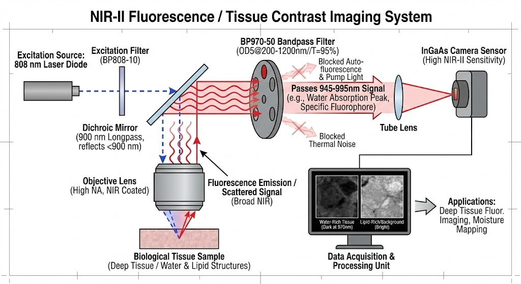BP970-50 Bandpass Filter - Biomedical Imaging