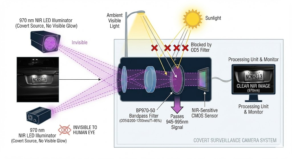 BP970-50 Bandpass Filter - NIR Machine Vision & Surveillance