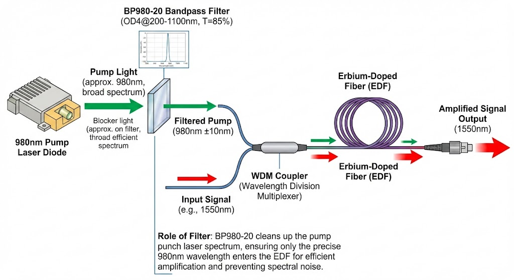 BP980-20 Bandpass Filter - Laser Pumping (EDFA & Solid State)