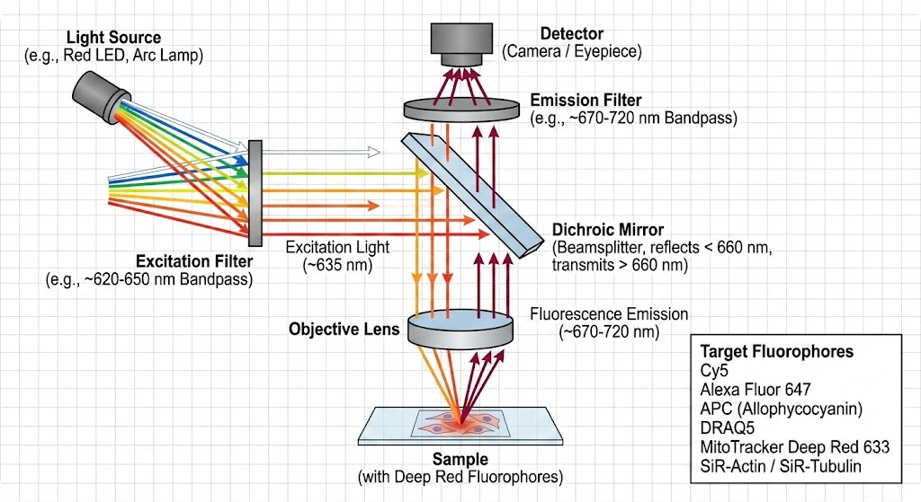 DEEP RED Filter Set for Cy5 - Fluorescence Microscopy