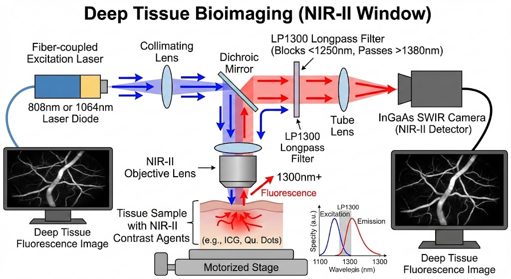 LP1300 Longpass Filter - Deep Tissue Bioimaging (NIR-II Window)