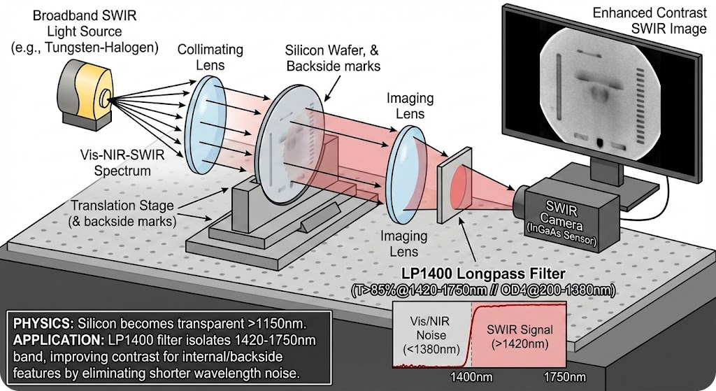 LP1400 Longpass Filter - Silicon Wafer Inspection