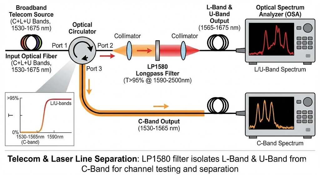 LP1580 Longpass Filter - Telecom & Laser Line Separation