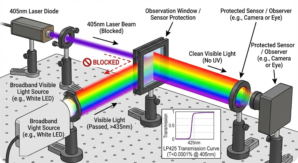 LP425 Longpass Filter - Laser Safety & Cleanup