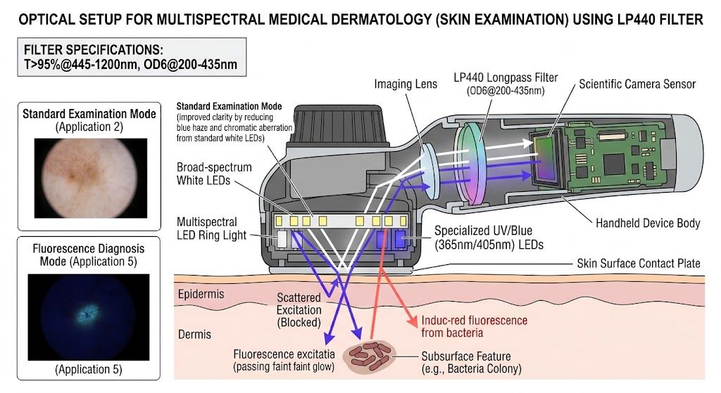 LP440 Longpass Filter - Medical Dermatology (Skin Examination)