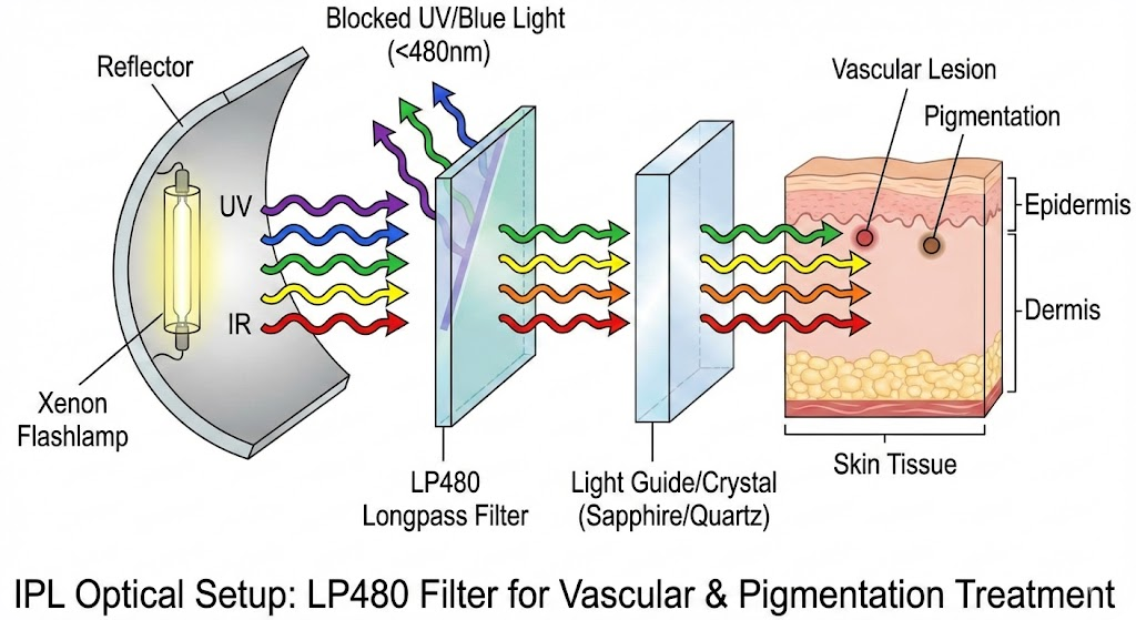 LP480 Longpass Filter - Medical & Aesthetic Dermatology (IPL Therapy)