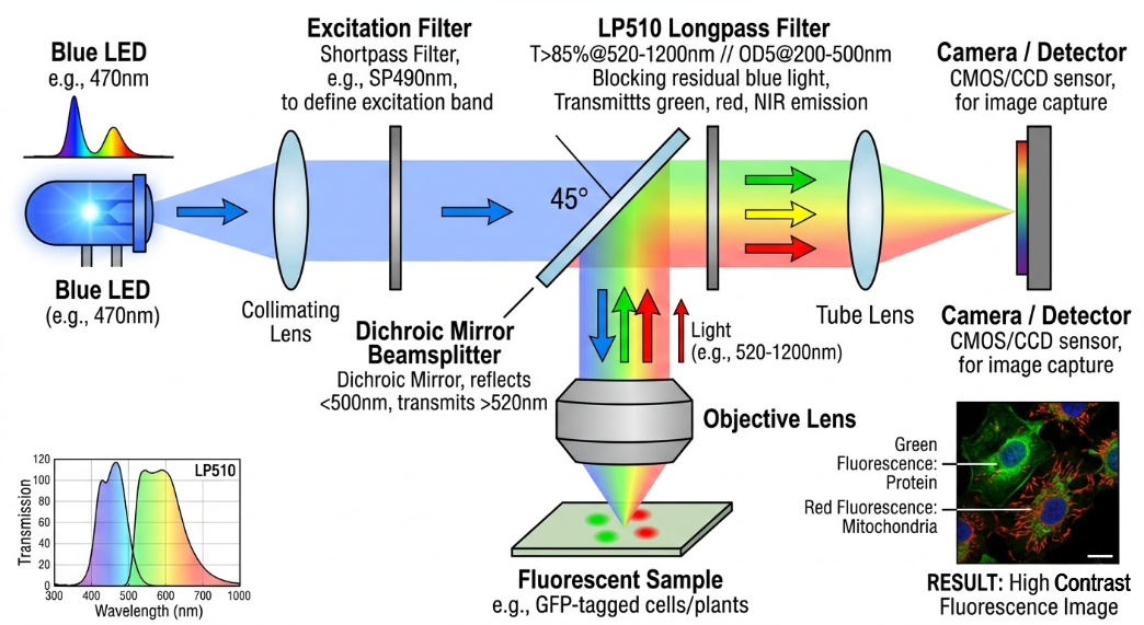 LP510 Longpass Filter - Fluorescence Imaging and Microscopy