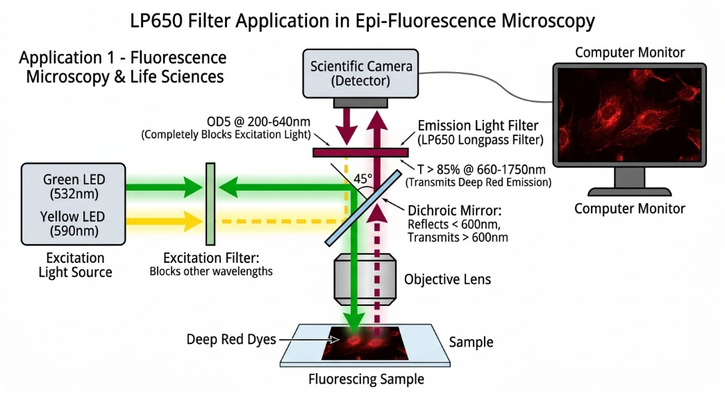 LP650 Longpass Filter - Fluorescence Microscopy & Life Sciences